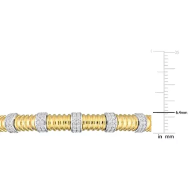 3/4 ct. t.w. Diamond Bangle Bracelet in 14K 2-Tone Gold