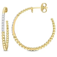 1/5 ct. t.w. Diamond Open Hoop Earrings in 14K Yellow Gold