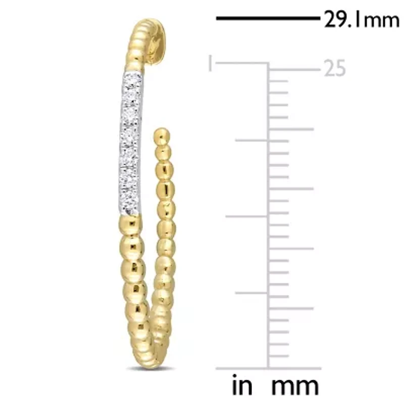 1/5 ct. t.w. Diamond Open Hoop Earrings in 14K Yellow Gold