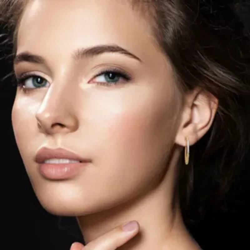 1/5 ct. t.w. Diamond Open Hoop Earrings in 14K Yellow Gold