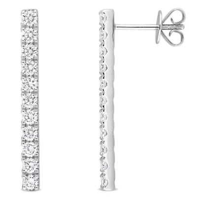1 ct. t.w. Diamond Drop Post Earrings in 14K White Gold