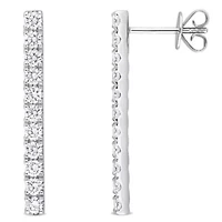 1 ct. t.w. Diamond Drop Post Earrings in 14K White Gold