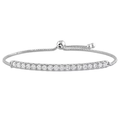 1 ct. t.w. Diamond Bracelet with Bolo Chain in 14K White Gold