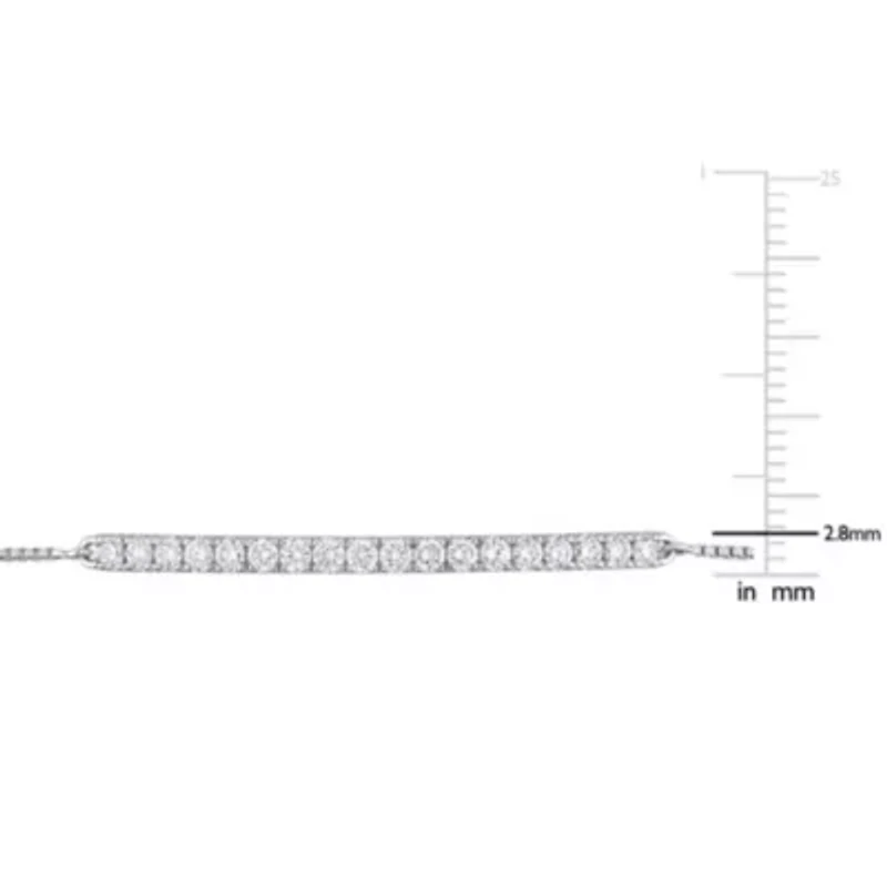 1 ct. t.w. Diamond Bracelet with Bolo Chain in 14K White Gold