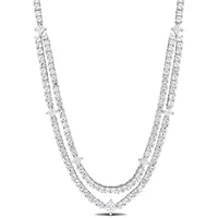 Lab Created Created White Sapphire Necklace in Sterling Silver