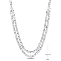 Lab Created Created White Sapphire Necklace in Sterling Silver