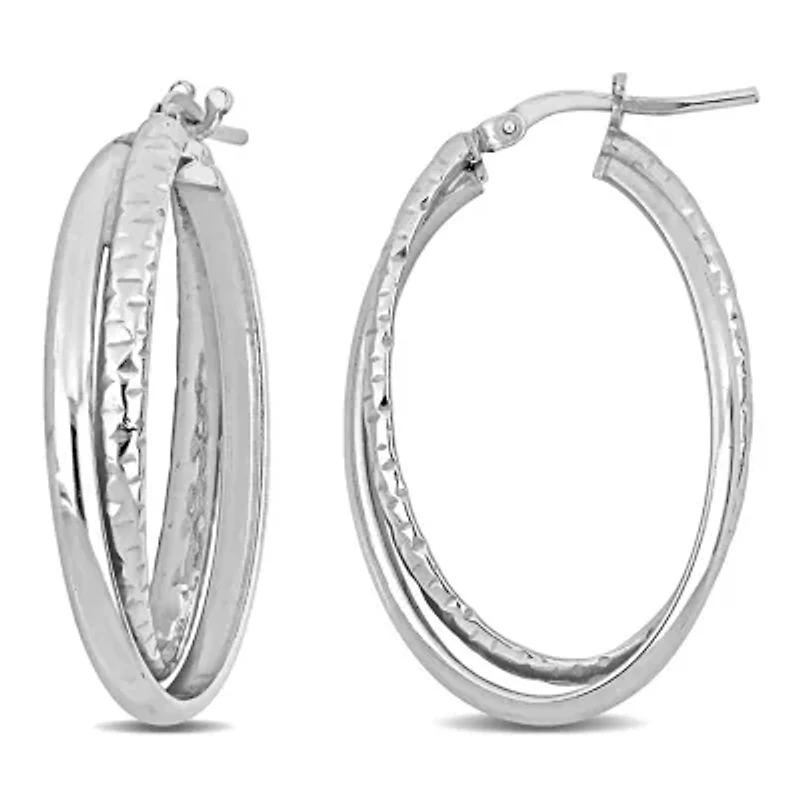 3MM Entwined Hoop Earrings in Sterling Silver
