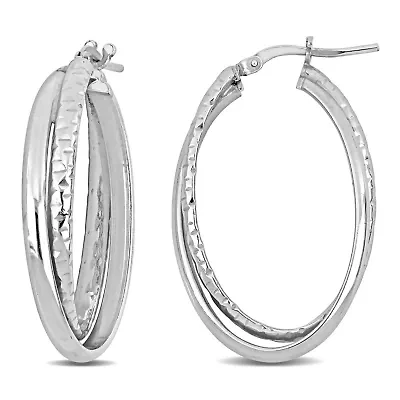 3MM Entwined Hoop Earrings in Sterling Silver
