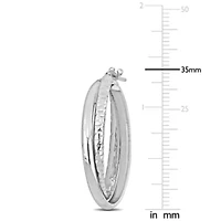3MM Entwined Hoop Earrings in Sterling Silver
