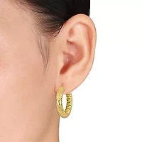 31.5MM Diamond Cut Hoop Earrings in Yellow Plated Sterling Silver