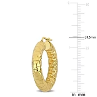 31.5MM Diamond Cut Hoop Earrings in Yellow Plated Sterling Silver