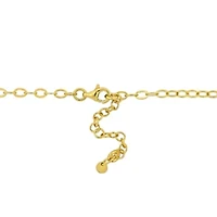 Banana Pineapple Lemon Enamel Charm Station Necklace in Yellow Plated Sterling Silver