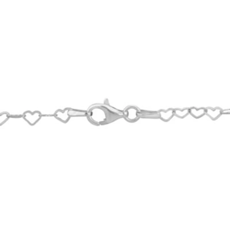 3MM Heart Link Necklace in Sterling Silver - 16"