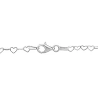 3MM Heart Link Necklace in Sterling Silver - 16"