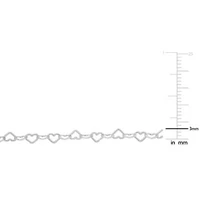 3MM Heart Link Necklace in Sterling Silver - 16"