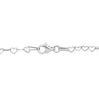 3MM Heart Link Necklace in Sterling Silver - 18"