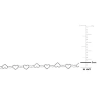 3MM Heart Link Necklace in Sterling Silver - 18"