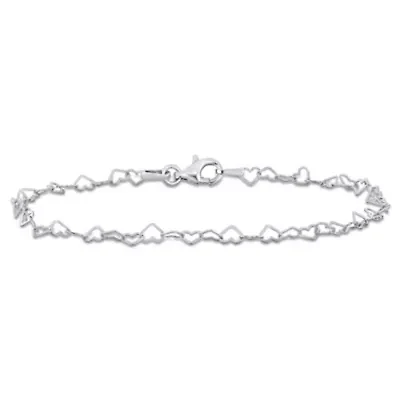3MM Heart Link Bracelet in Sterling Silver - 7.5