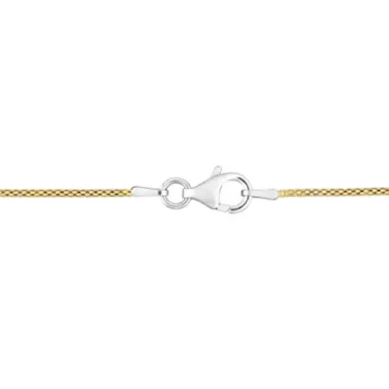 6MM Ball Station Chain Anklet in 2-Tone Sterling Silver
