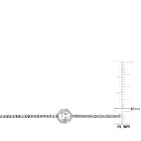 6MM Ball Station Chain Anklet in Sterling Silver