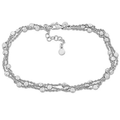 Multi-Strand Anklet in Sterling Silver