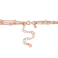 Multi-Strand Anklet in Rose Plated Sterling Silver