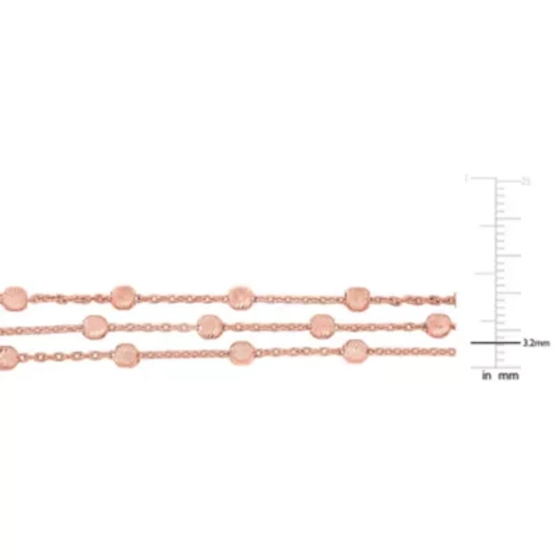 Multi-Strand Anklet in Rose Plated Sterling Silver