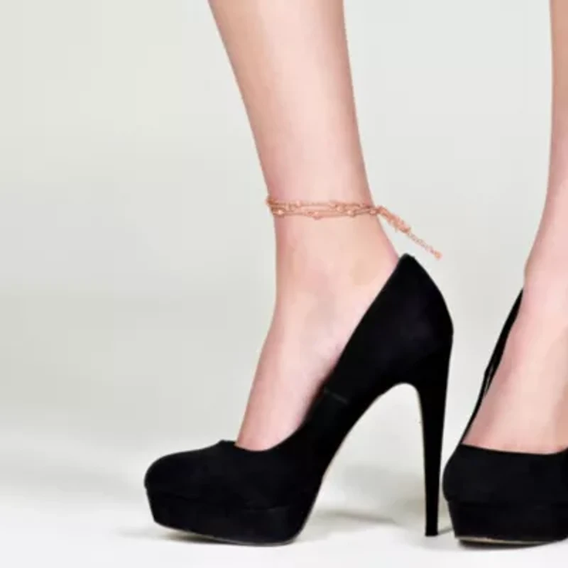 Multi-Strand Anklet in Rose Plated Sterling Silver