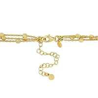 Multi-Strand Anklet in Yellow Plated Sterling Silver