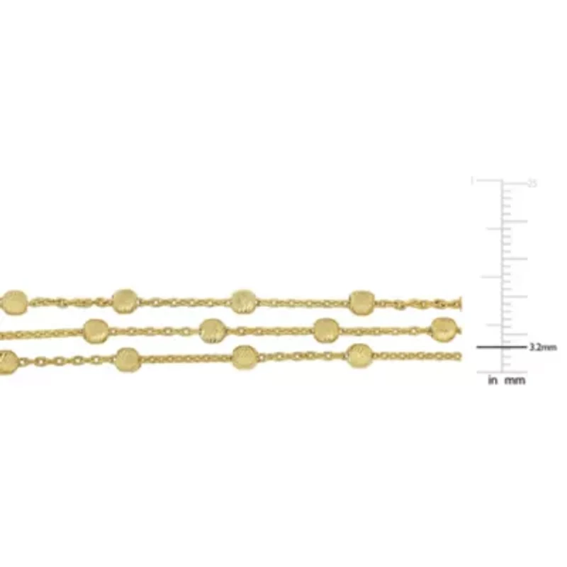 Multi-Strand Anklet in Yellow Plated Sterling Silver