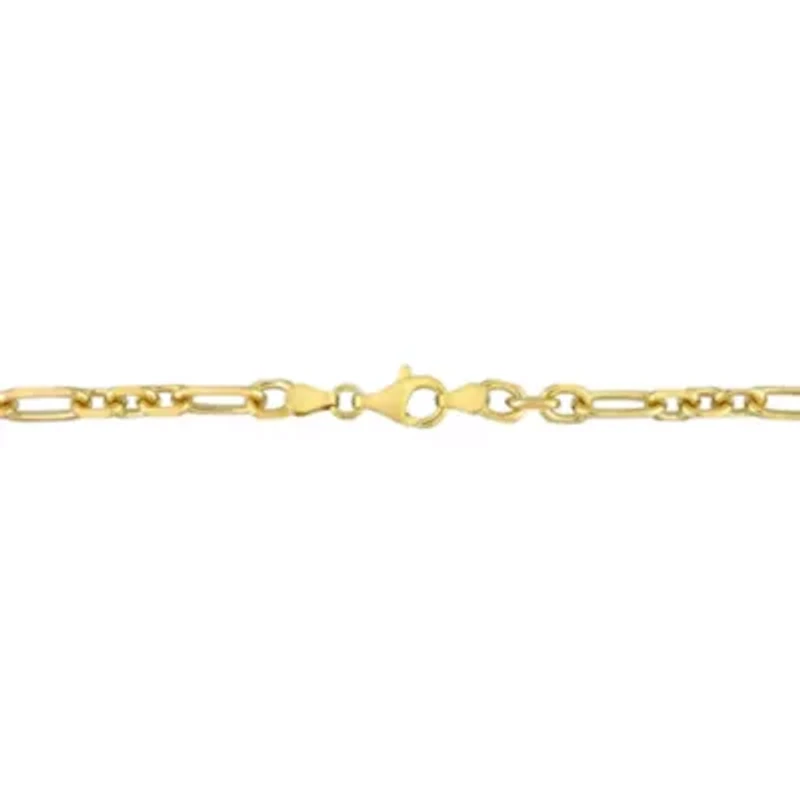 6MM Figaro Rolo Bracelet in Yellow Plated Sterling Silver