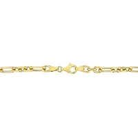 6MM Figaro Rolo Bracelet in Yellow Plated Sterling Silver