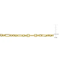 6MM Figaro Rolo Bracelet in Yellow Plated Sterling Silver