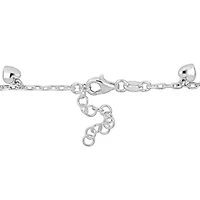 Heart Charm Cable Chain Bracelet in Sterling Silver
