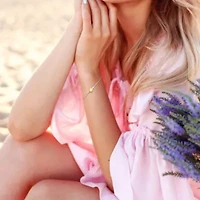 Heart Charm Cable Chain Bracelet in 2-Tone White and Yellow Plated Sterling Silver