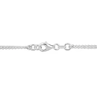 2 Hearts Double Strand Charm Necklace in Sterling Silver