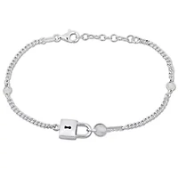 2MM Lock & Key CurbLink Chain Bracelet in Sterling Silver
