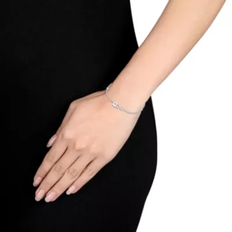 2MM Lock & Key CurbLink Chain Bracelet in Sterling Silver