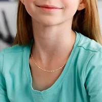 White Enamel Heart Link Necklace in Yellow Plated Sterling Silver