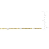 White Enamel Ball Link Necklace in Yellow Plated Sterling Silver