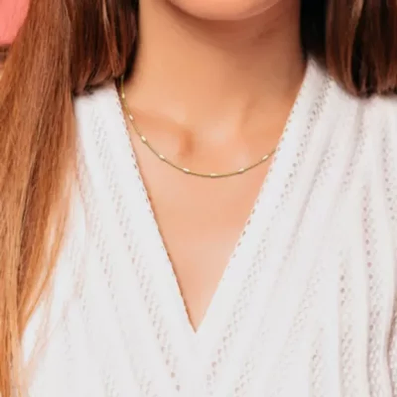 White Enamel Ball Link Necklace in Yellow Plated Sterling Silver