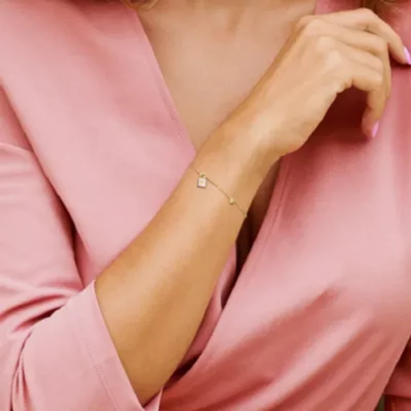 Lock & Heart Charm Cable and Bead Chain Bracelet in Yellow Plated Sterling Silver