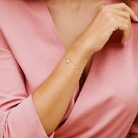 Lock & Heart Charm Cable and Bead Chain Bracelet in Yellow Plated Sterling Silver