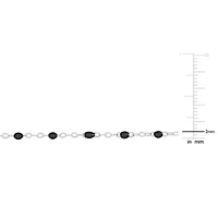 Black Enamel Bead Station Forzatina Brill Necklace in Sterling Silver