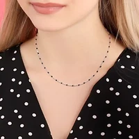 Black Enamel Bead Station Forzatina Brill Necklace in Sterling Silver