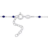 Blue Enamel Bead Station Forzatina Brill Necklace in Sterling Silver