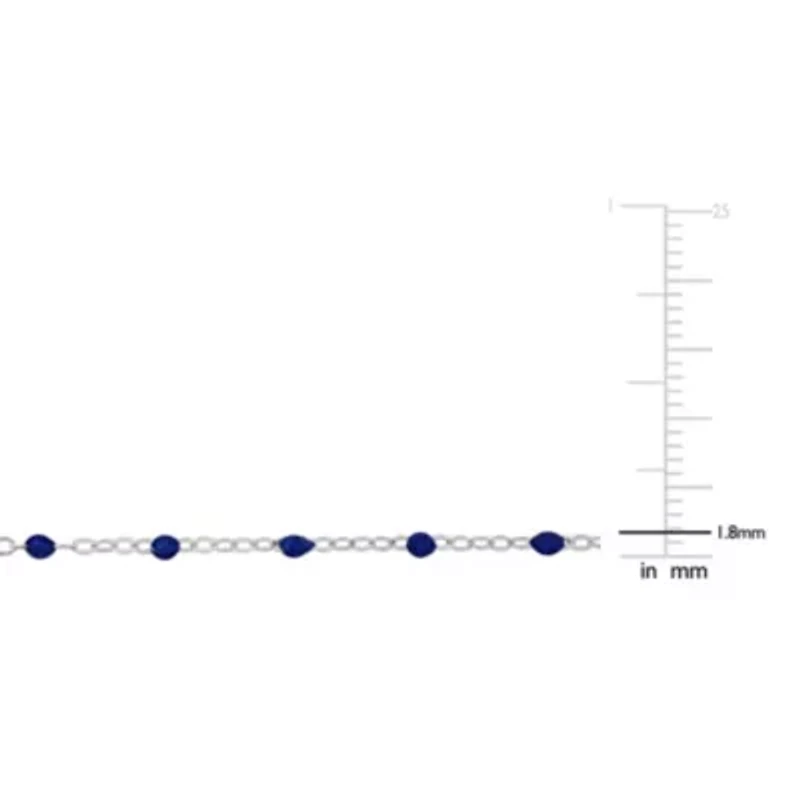 Blue Enamel Bead Station Forzatina Brill Necklace in Sterling Silver