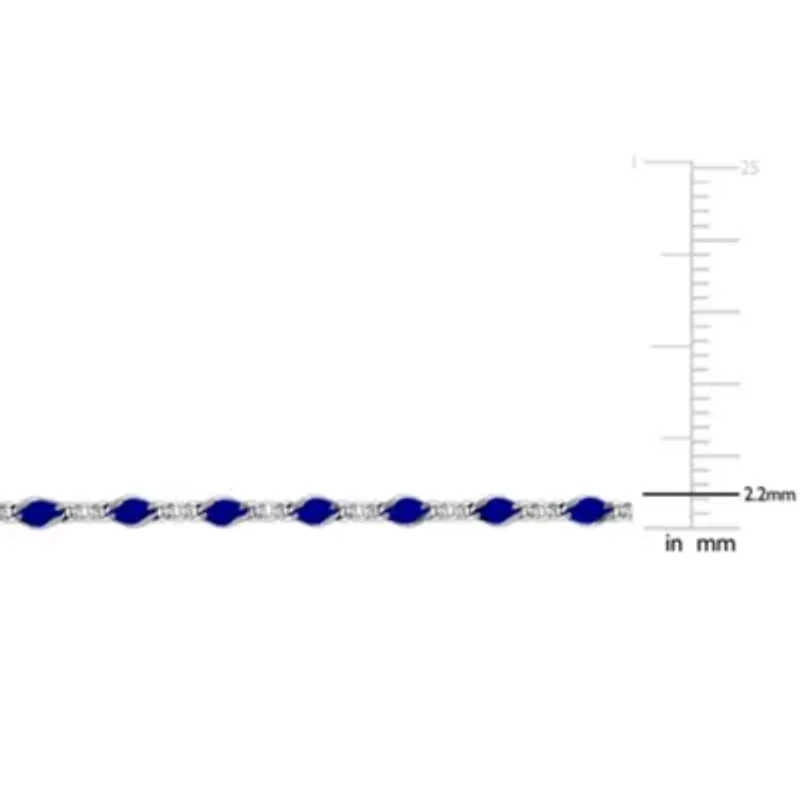 Blue Enamel Bead Necklace in Sterling Silver