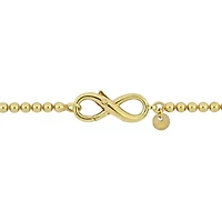 Bead Link Bracelet with Infinity Clasp in Yellow Plated Sterling Silver - 7.5"