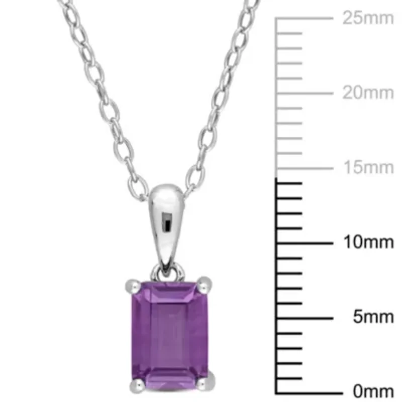 Lab Created Simulated Alexandrite Solitaire Classic Basket Setting Pendant with Chain in Sterling Silver